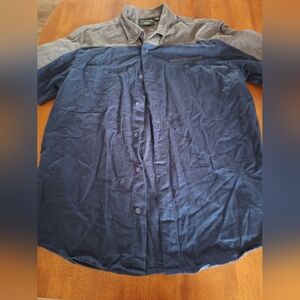 Harley-Davidson Navy and Gray Two-Tone Button-Front Shirt